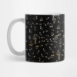 Metallic Gold Gradient Music Notes Mug